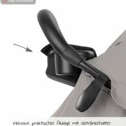Buggy & Sportwagen Litetrax bis 22 kg belastbar mit Schieber-Ablagefach inkl. Insektenschutz & Regenschutz - Pebble - Kollektion 2025