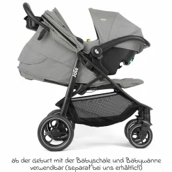 Buggy & Sportwagen Litetrax inkl. Fußsack - bis 22 kg belastbar mit Schieber-Ablagefach & Regenschutz - Pebble - Kollektion 2025
