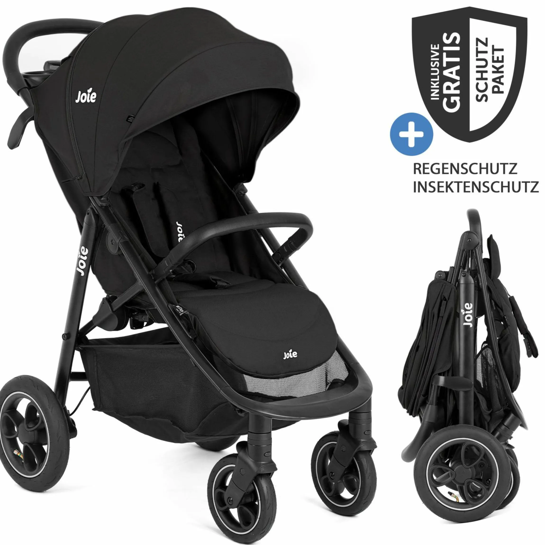 Buggy & Sportwagen Litetrax Pro Air bis 22 kg belastbar mit Luftreifen, Schieber-Ablagefach inkl. Insektenschutz & Regenschutz - Shale - Kollektion 2025