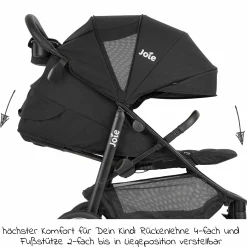 Buggy & Sportwagen Litetrax Pro bis 22 kg belastbar mit Schieber-Ablagefach & Regenschutz - Shale - Kollektion 2025