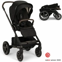 Buggy & Sportwagen MIXX next bis 22 kg mit magnetischem Gurtverschluss, umsetzbarem Allwettersitz, höhenverstellbarem Schieber, integrierter Sichtschutz inkl. Adapter, Kniedecke & Regenschutz - Caviar - Kollektion 2025