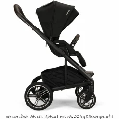 Buggy & Sportwagen MIXX next bis 22 kg mit magnetischem Gurtverschluss, umsetzbarem Allwettersitz, höhenverstellbarem Schieber, integrierter Sichtschutz inkl. Adapter, Kniedecke & Regenschutz - Caviar - Kollektion 2025