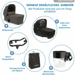 Buggy & Sportwagen MIXX next bis 22 kg mit magnetischem Gurtverschluss, umsetzbarem Allwettersitz, höhenverstellbarem Schieber, integrierter Sichtschutz inkl. Adapter, Kniedecke & Regenschutz - Thunder - Kollektion 2025