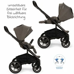 Buggy & Sportwagen MIXX next bis 22 kg mit magnetischem Gurtverschluss, umsetzbarem Allwettersitz, höhenverstellbarem Schieber, integrierter Sichtschutz inkl. Adapter, Kniedecke & Regenschutz - Thunder - Kollektion 2025