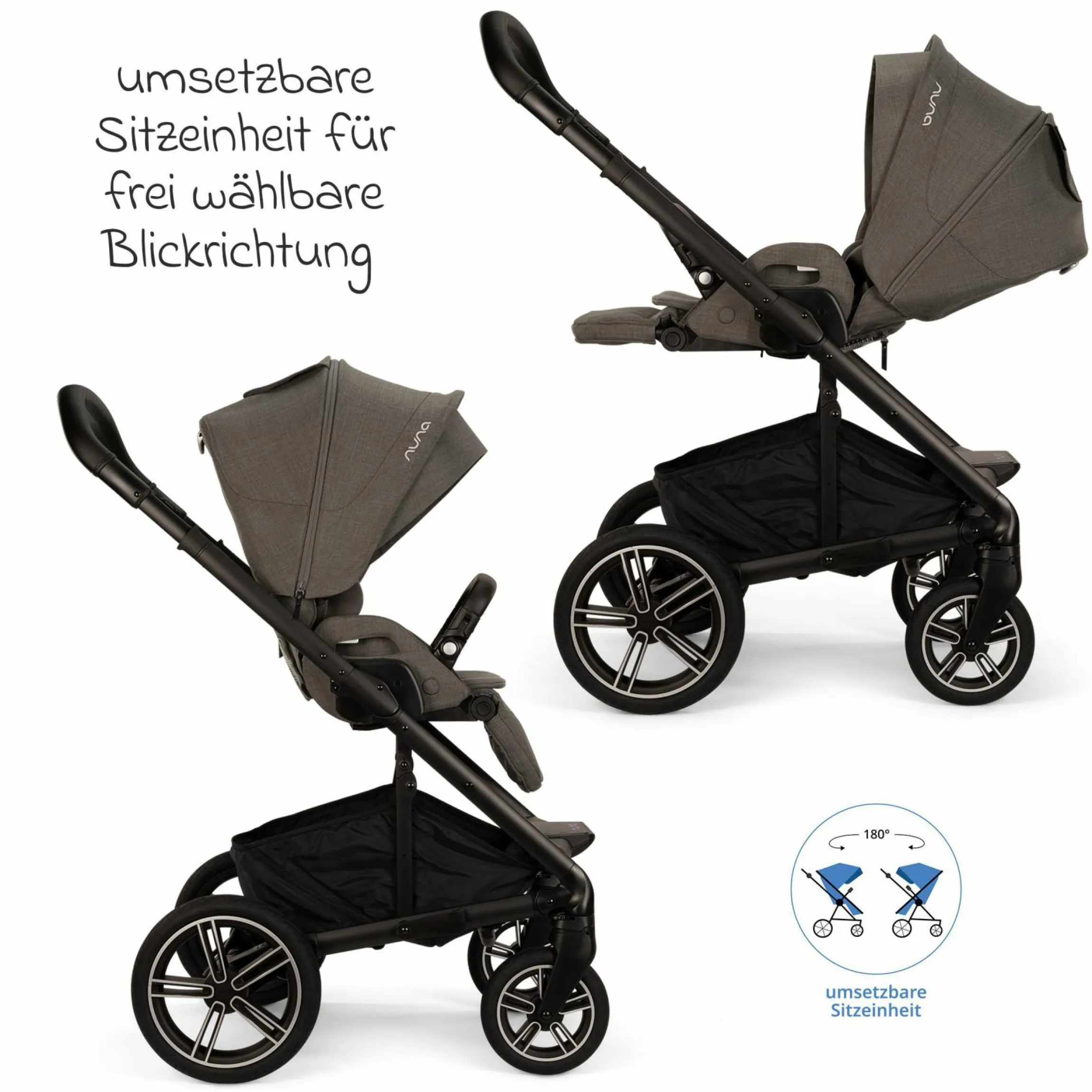 Buggy & Sportwagen MIXX next bis 22 kg mit magnetischem Gurtverschluss, umsetzbarem Allwettersitz, höhenverstellbarem Schieber, integrierter Sichtschutz inkl. Adapter, Kniedecke & Regenschutz - Thunder - Kollektion 2025