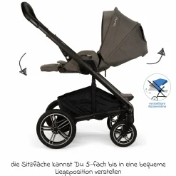 Buggy & Sportwagen MIXX next bis 22 kg mit magnetischem Gurtverschluss, umsetzbarem Allwettersitz, höhenverstellbarem Schieber, integrierter Sichtschutz inkl. Adapter, Kniedecke & Regenschutz - Thunder - Kollektion 2025