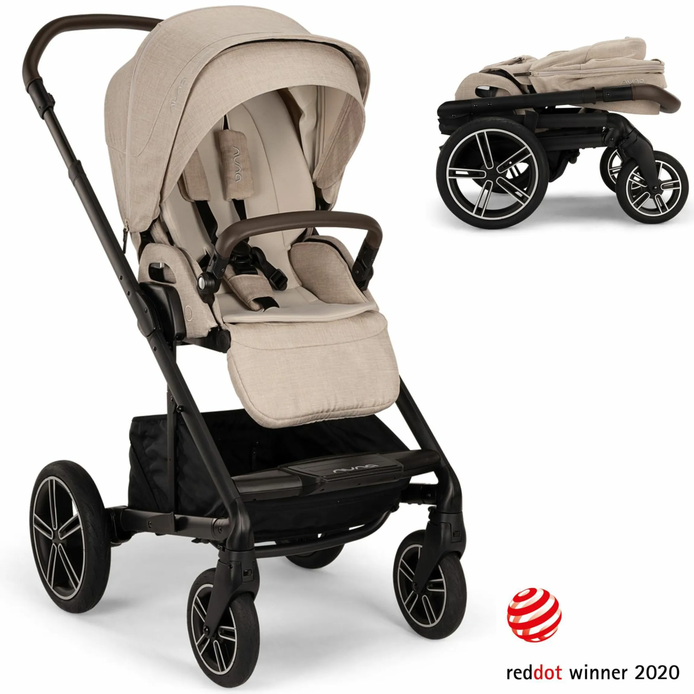 Buggy & Sportwagen MIXX next bis 22 kg mit magnetischem Gurtverschluss, umsetzbarem Allwettersitz, höhenverstellbarem Schieber, integrierter Sichtschutz inkl. Adapter, Kniedecke & Regenschutz - Biscotti - Kollektion 2025