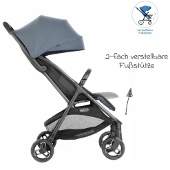 Buggy- & Sportwagen Myavo bis 22 kg belastbar nur 5,8 kg leicht mit Liegefunktion & Regenschutz - Stormy