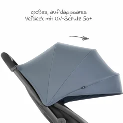 Buggy- & Sportwagen Myavo bis 22 kg belastbar nur 5,8 kg leicht mit Liegefunktion & Regenschutz - Stormy