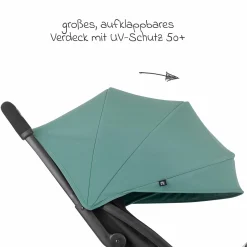 Buggy- & Sportwagen Myavo bis 22 kg belastbar nur 5,8 kg leicht mit Liegefunktion & Regenschutz - Mint