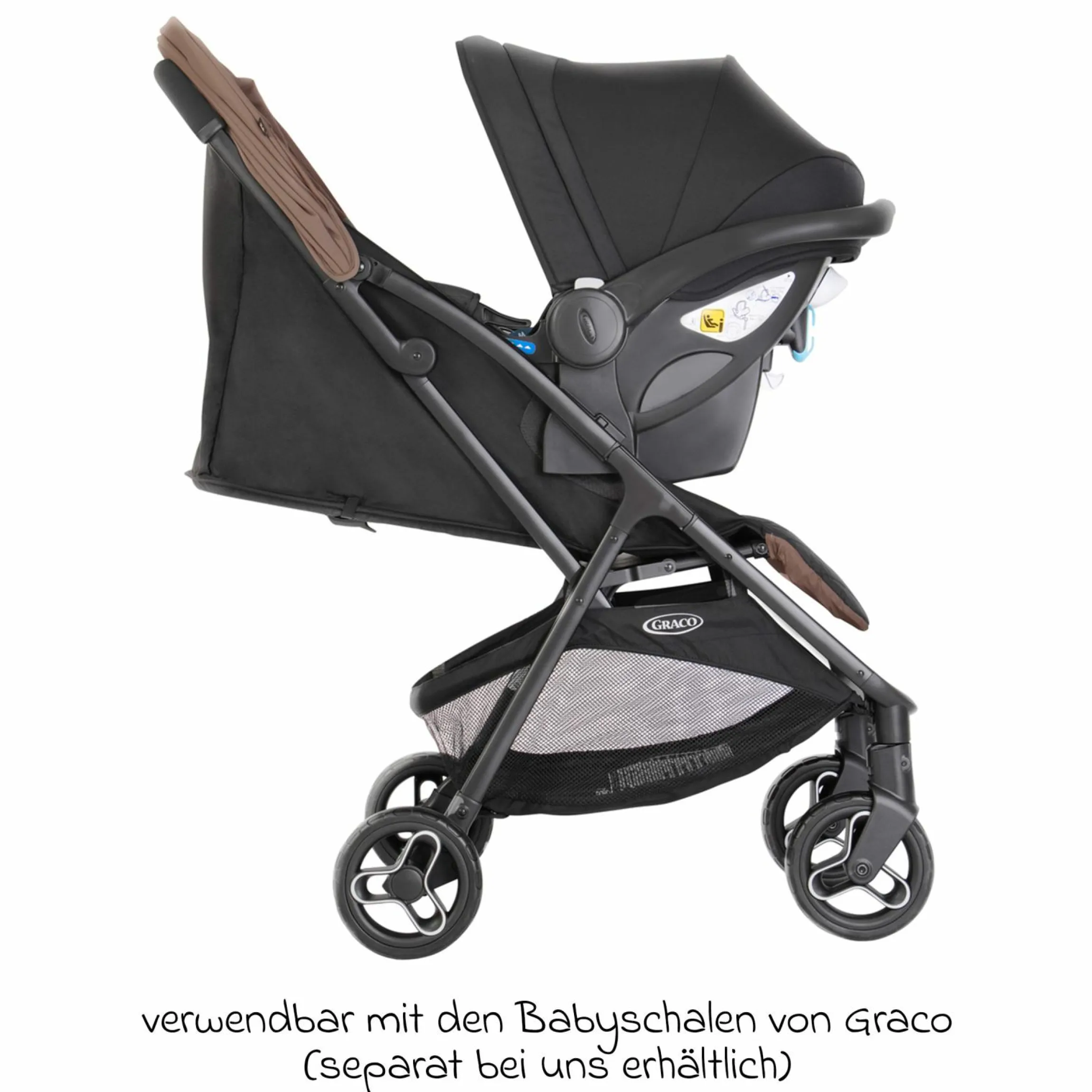 Buggy- & Sportwagen Myavo bis 22 kg belastbar nur 5,8 kg leicht mit Liegefunktion & Regenschutz - Fossil