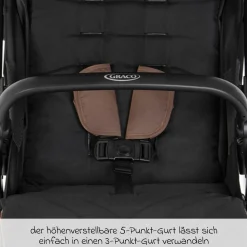Buggy- & Sportwagen Myavo bis 22 kg belastbar nur 5,8 kg leicht mit Liegefunktion & Regenschutz - Fossil