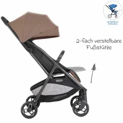 Buggy- & Sportwagen Myavo bis 22 kg belastbar nur 5,8 kg leicht mit Liegefunktion & Regenschutz - Fossil