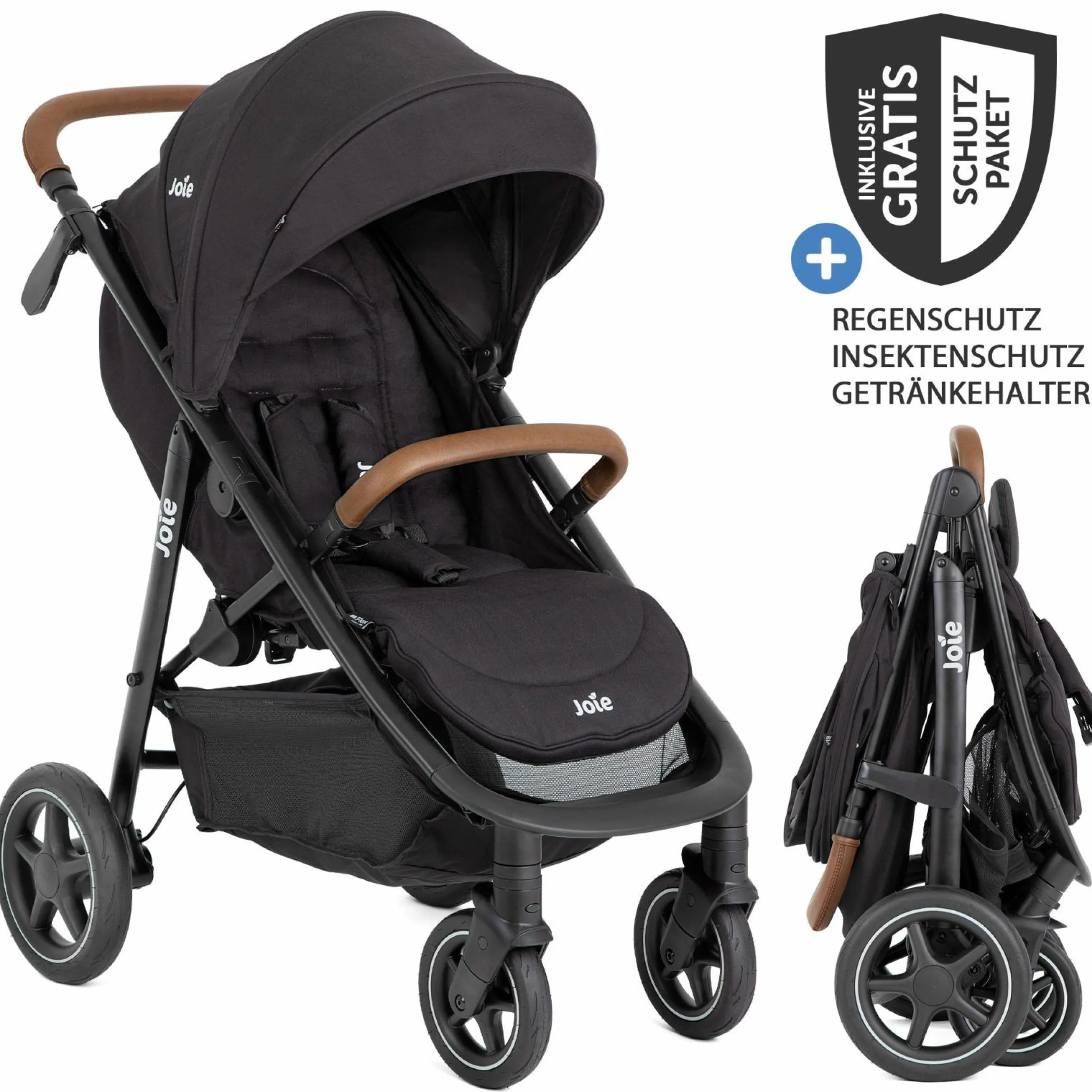 Buggy & Sportwagen Mytrax Pro bis 22 kg belastbar mit Teleskopschieber, Getränkehalter inkl. Insektenschutz & Regenschutz - Shale - Kollektion 2025