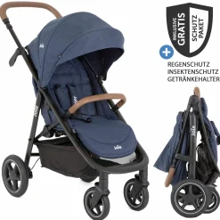 Buggy & Sportwagen Mytrax Pro bis 22 kg belastbar mit Teleskopschieber, Getränkehalter inkl. Insektenschutz & Regenschutz - Blueberry - Kollektion 2025