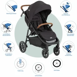 Buggy & Sportwagen Mytrax Pro inkl. Fußsack - bis 22 kg belastbar mit Teleskopschieber, Getränkehalter & Regenschutz - Shale - Kollektion 2025