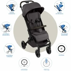 Buggy & Sportwagen Ping 3 Trekking bis 22 kg mit flacher Liegeposition inkl. Sitzeinlage, Transporttasche & Tragegurt - Falcon - Kollektion 2025
