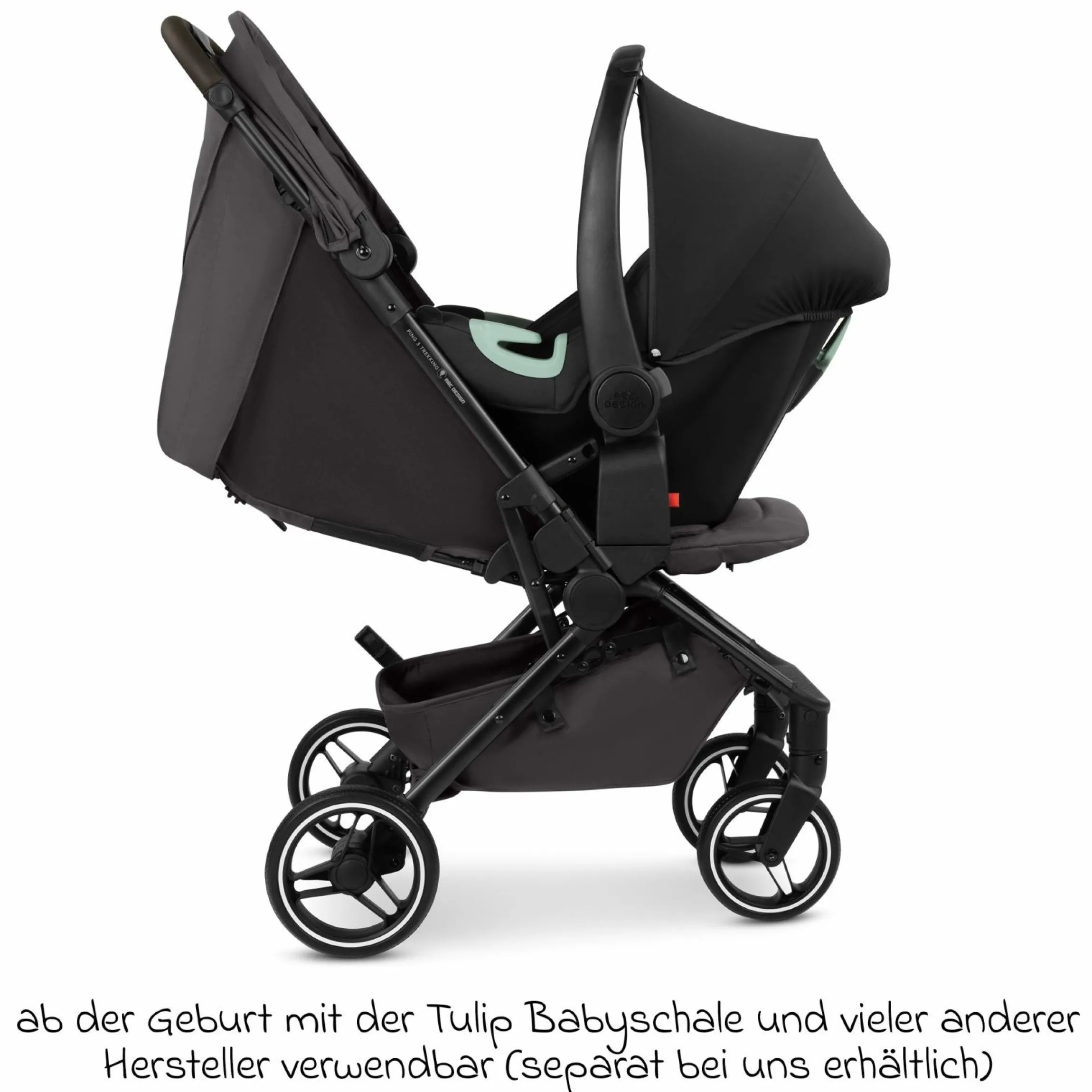 Buggy & Sportwagen Ping 3 Trekking bis 22 kg mit flacher Liegeposition inkl. Sitzeinlage, Transporttasche & Tragegurt - Falcon - Kollektion 2025