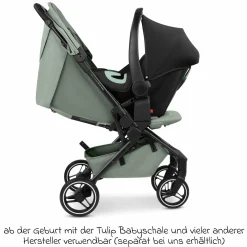 Buggy & Sportwagen Ping 3 Trekking bis 22 kg mit flacher Liegeposition inkl. Sitzeinlage, Transporttasche & Tragegurt - Pine - Kollektion 2025