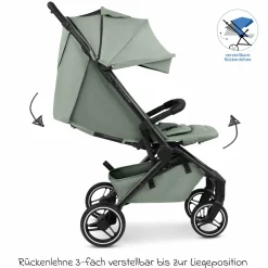 Buggy & Sportwagen Ping 3 Trekking bis 22 kg mit flacher Liegeposition inkl. Sitzeinlage, Transporttasche & Tragegurt - Pine - Kollektion 2025