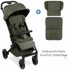 Buggy & Sportwagen Ping 3 Trekking bis 22 kg mit flacher Liegeposition inkl. Sitzeinlage, Transporttasche & Tragegurt - Pure - Avocado - Kollektion 2025
