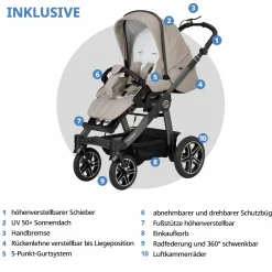 Buggy & Sportwagen Racer GTS bis 22 kg belastbar mit Handbremse, Knickschieber inkl. Regenschutz - Hedgehog Love - Kollektion 2024