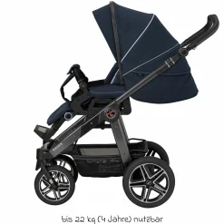 Buggy & Sportwagen Racer GTS bis 22 kg belastbar mit Handbremse, Knickschieber inkl. Regenschutz - Navy Stripes - Kollektion 2024