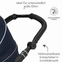 Buggy & Sportwagen Racer GTS bis 22 kg belastbar mit Handbremse, Knickschieber inkl. Regenschutz - Navy Stripes - Kollektion 2024