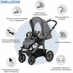 Buggy & Sportwagen Racer GTS bis 22 kg belastbar mit Handbremse, Knickschieber inkl. Regenschutz - Little Zoo - Kollektion 2024
