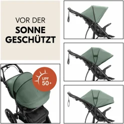 Buggy & Sportwagen Runner 3 (mit großen Luftreifen) - inkl. XXL Zubehörpaket & Fehn Spieltier Eselchen - Jungle Green