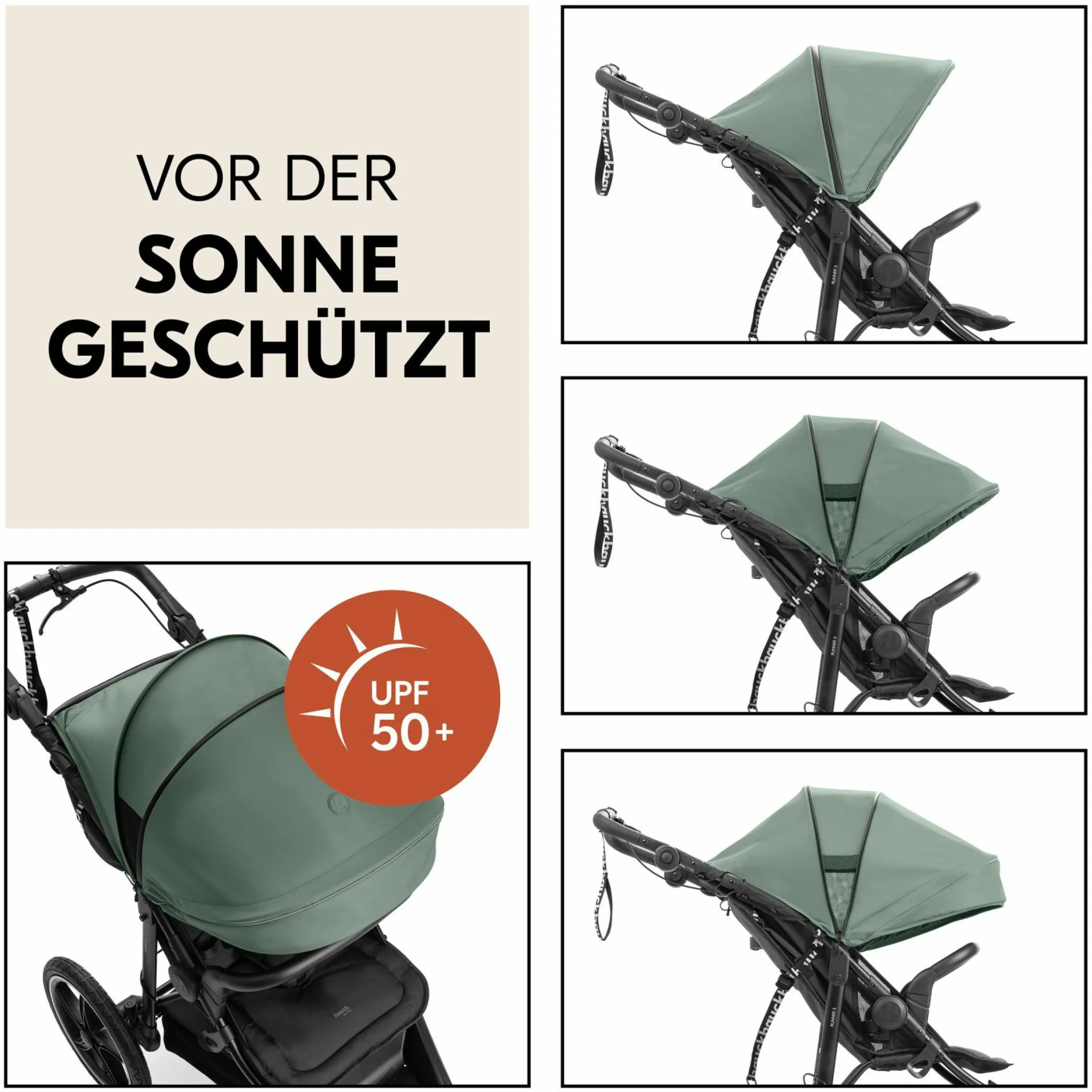 Buggy & Sportwagen Runner 3 (mit großen Luftreifen) - inkl. XXL Zubehörpaket & Fehn Spieltier Eselchen - Jungle Green