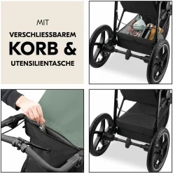 Buggy & Sportwagen Runner 3 (mit großen Luftreifen) - inkl. XXL Zubehörpaket & Fehn Spieltier Eselchen - Jungle Green