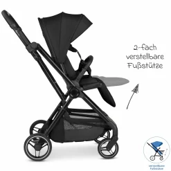 Buggy & Sportwagen S Two bis 22 kg mit umsetzbarer Sitzeinheit & Liegeposition - Black