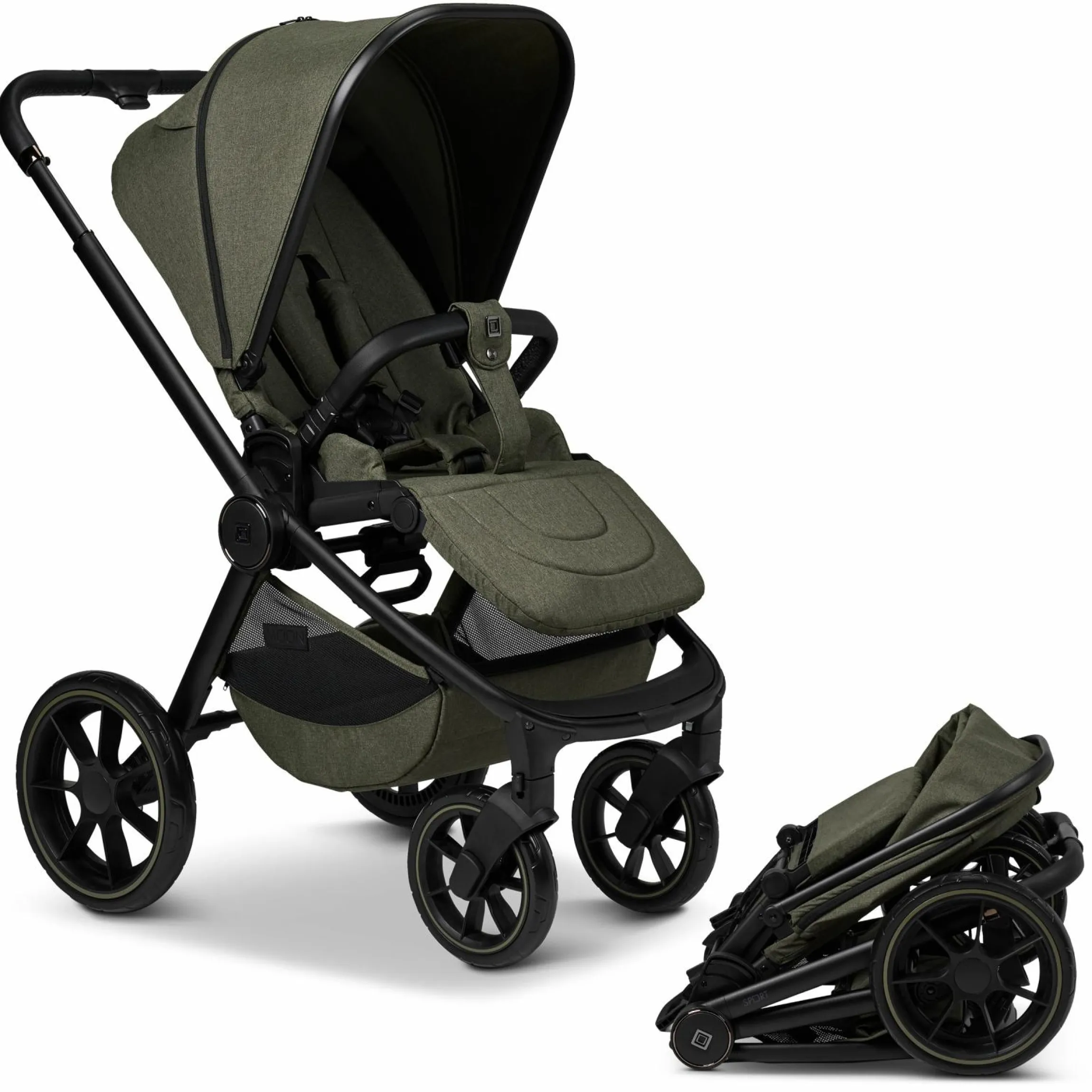 Buggy & Sportwagen Sport bis 22 kg mit Liegeposition, umsetzbare Sitzeinheit und Teleskopschieber - Moss Melange