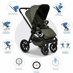 Buggy & Sportwagen Sport bis 22 kg mit Liegeposition, umsetzbare Sitzeinheit und Teleskopschieber - Moss Melange