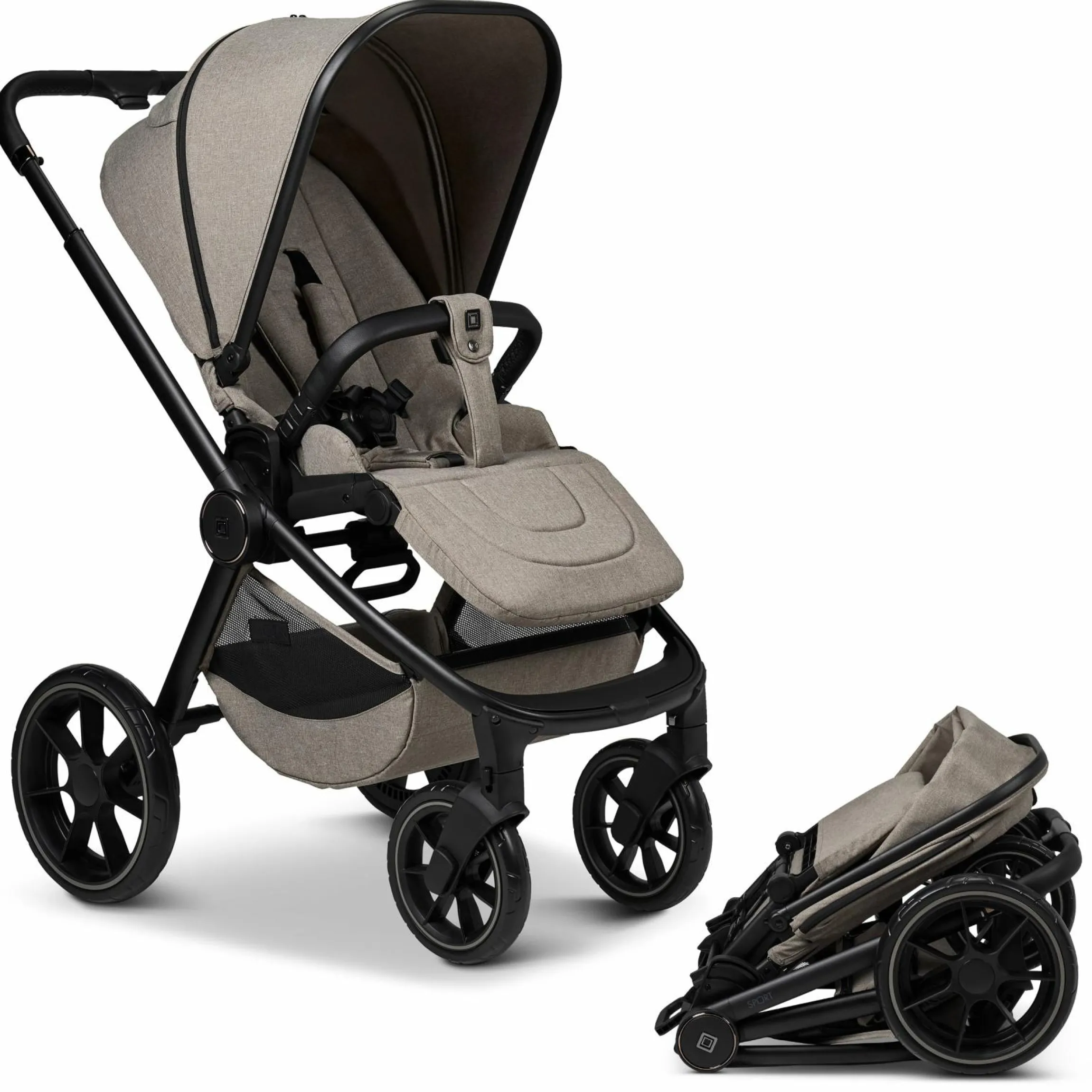 Buggy & Sportwagen Sport bis 22 kg mit Liegeposition, umsetzbare Sitzeinheit und Teleskopschieber - Mud Melange