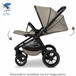 Buggy & Sportwagen Sport bis 22 kg mit Liegeposition, umsetzbare Sitzeinheit und Teleskopschieber - Mud Melange
