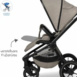 Buggy & Sportwagen Sport bis 22 kg mit Liegeposition, umsetzbare Sitzeinheit und Teleskopschieber - Mud Melange