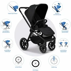 Buggy & Sportwagen Sport bis 22 kg mit Liegeposition, umsetzbare Sitzeinheit und Teleskopschieber - Onyx Melange