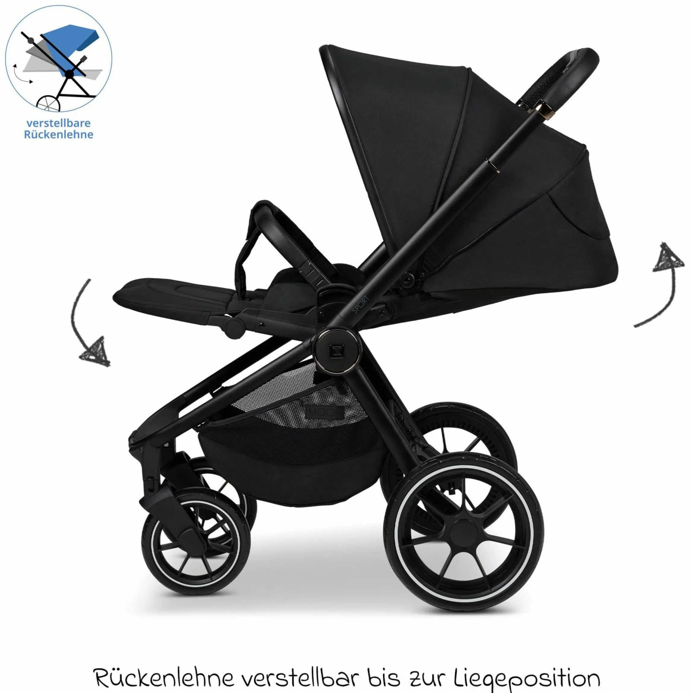 Buggy & Sportwagen Sport bis 22 kg mit Liegeposition, umsetzbare Sitzeinheit und Teleskopschieber - Onyx Melange
