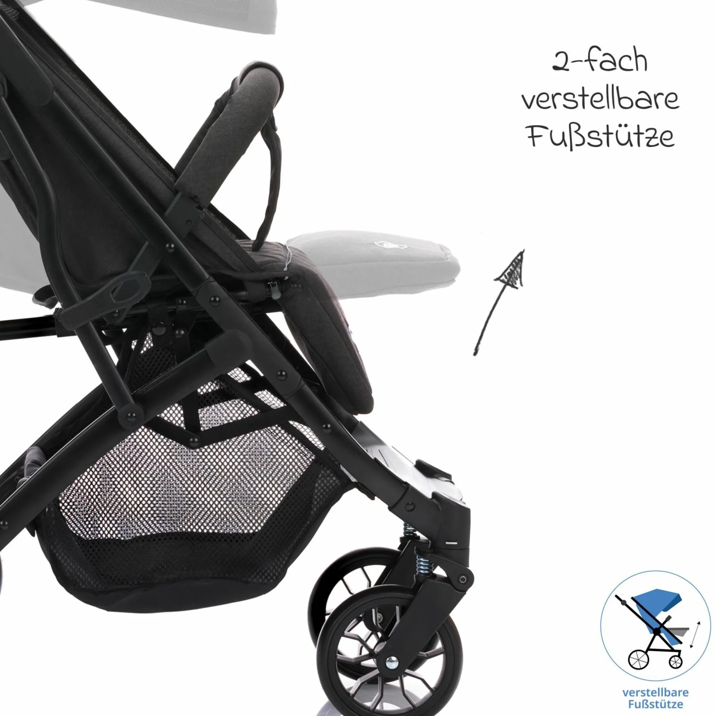 Buggy & Sportwagen Styler Elite bis 22 kg mit Trolly-Funktion und Liegefunktion inkl. Schutzpaket - Schwarz
