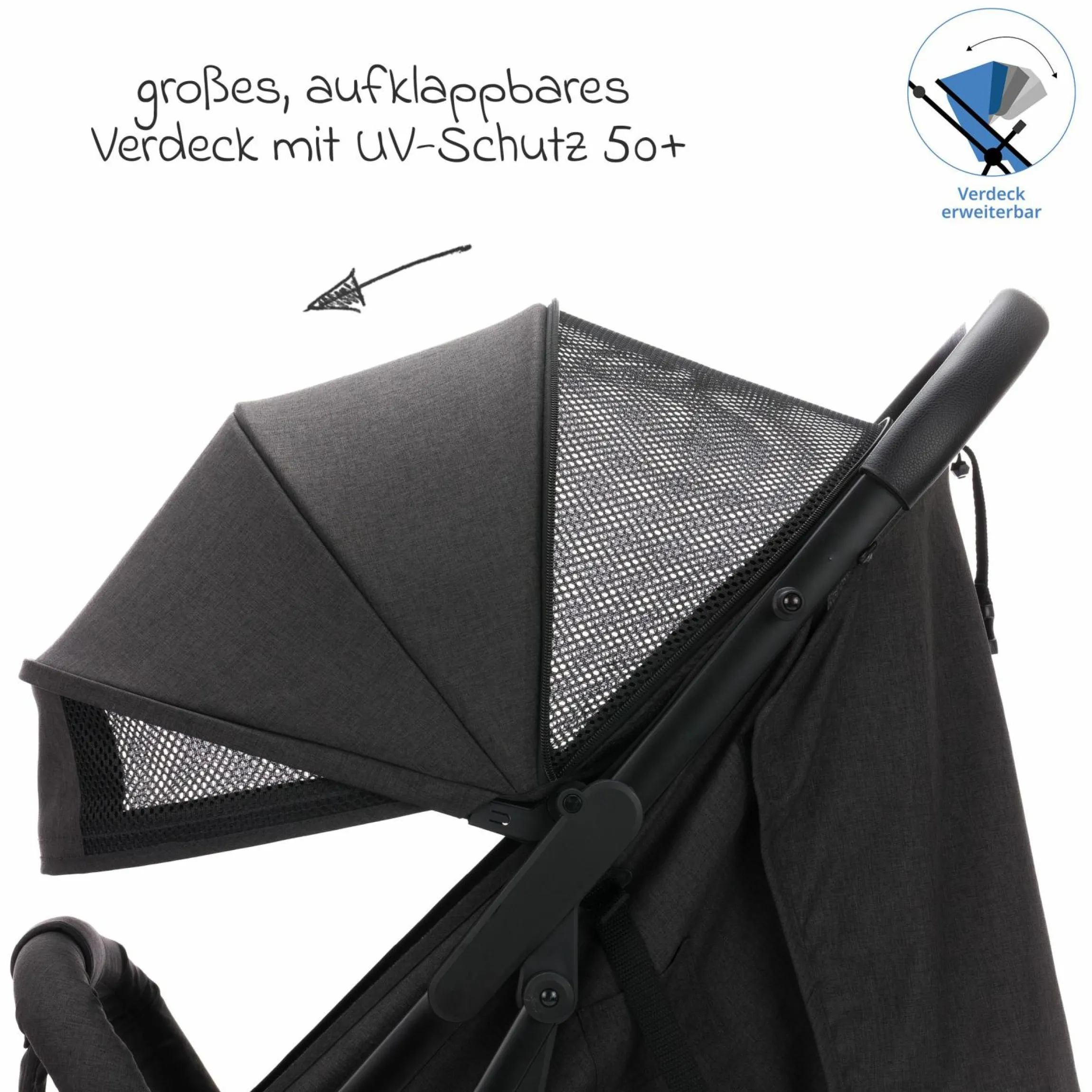 Buggy & Sportwagen Styler Elite bis 22 kg mit Trolly-Funktion und Liegefunktion inkl. Schutzpaket - Schwarz