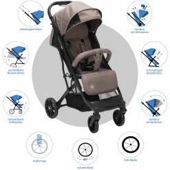 Buggy & Sportwagen Styler Elite bis 22 kg mit Trolly-Funktion und Liegefunktion - Taupe