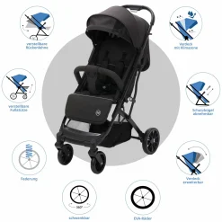 Buggy & Sportwagen Styler Elite bis 22 kg mit Trolly-Funktion und Liegefunktion - Schwarz