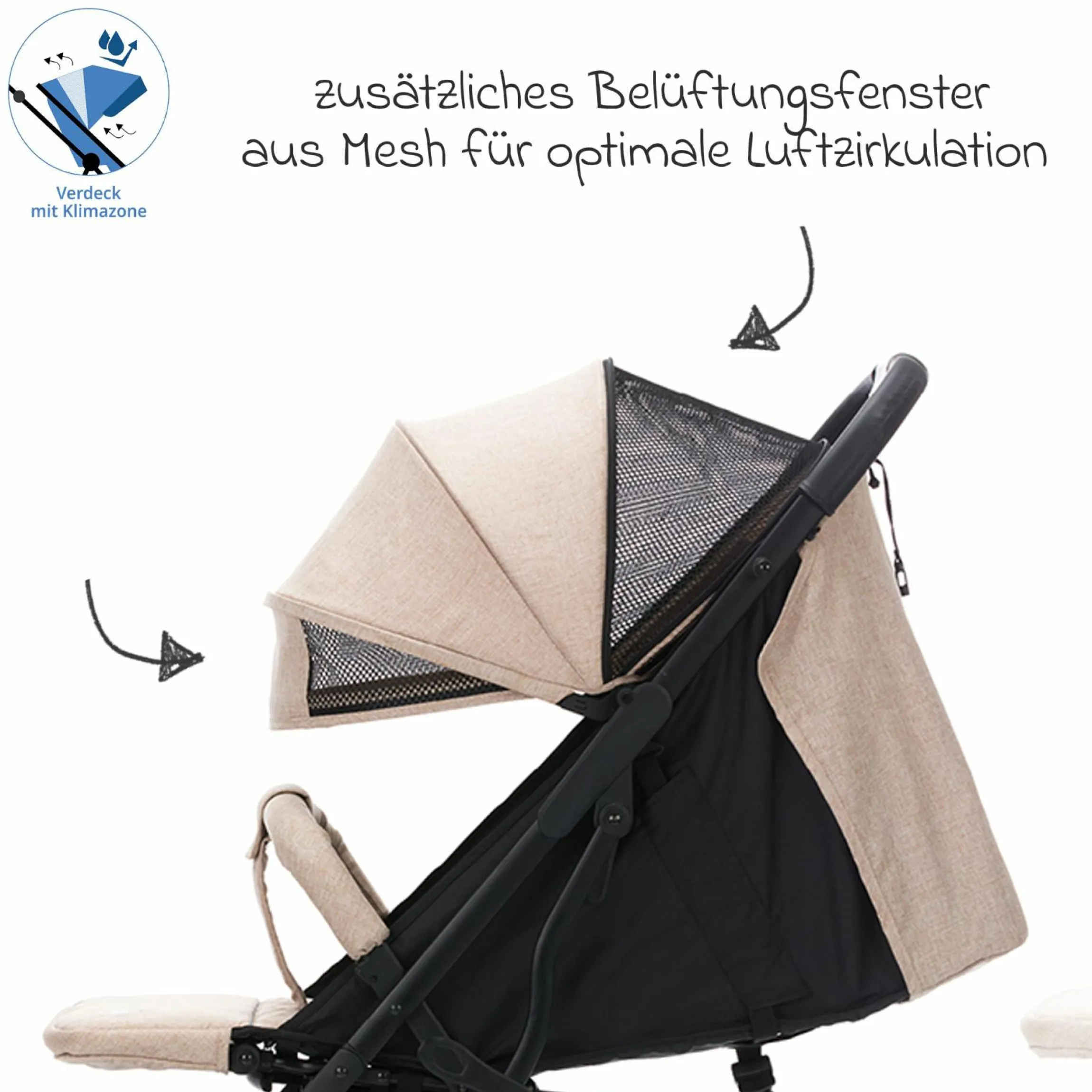 Buggy & Sportwagen Styler Elite bis 22 kg mit Trolly-Funktion und Liegefunktion - Sand Melange