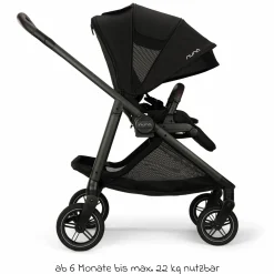 Buggy & Sportwagen Swiv bis 22 kg mit magnetischem Gurtverschluss, umsetzbarem Sportsitz, höhenverstellbarem Schieber, inkl. Adapter, Transporttasche, Getränkehalter & Regenschutz - Caviar