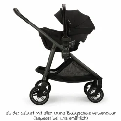 Buggy & Sportwagen Swiv bis 22 kg mit magnetischem Gurtverschluss, umsetzbarem Sportsitz, höhenverstellbarem Schieber, inkl. Adapter, Transporttasche, Getränkehalter & Regenschutz - Caviar