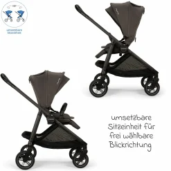 Buggy & Sportwagen Swiv bis 22 kg mit magnetischem Gurtverschluss, umsetzbarem Sportsitz, höhenverstellbarem Schieber, inkl. Adapter, Transporttasche, Getränkehalter & Regenschutz - Thunder