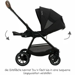 Buggy & Sportwagen TRIV next mit Liegefunktion, umsetzbarer Allwettersitz, Teleskopschieber nur 8,9 kg, inkl. Adapter & Regenschutz - Caviar - Kollektion 2025