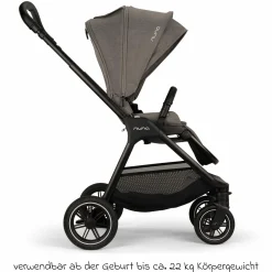 Buggy & Sportwagen TRIV next bis 22 kg mit magnetischem Gurtverschluss, umsetzbarem Allwettersitz, höhenverstellbarem Schieber - nur 8,9 kg schwer inkl. Adapter & Regenschutz - Granite - Kollektion 2025